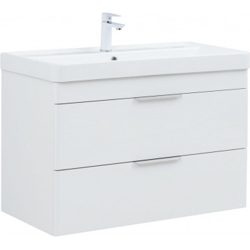 Тумба с раковиной Aquanet Ирис new 336311/323883 90 белый глянец