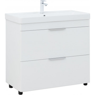 Тумба под раковину Aquanet Ирис new 336309 90 белый глянец