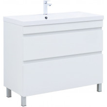 Тумба с раковиной Aquanet Нота new 344150/284116 100 белый глянец