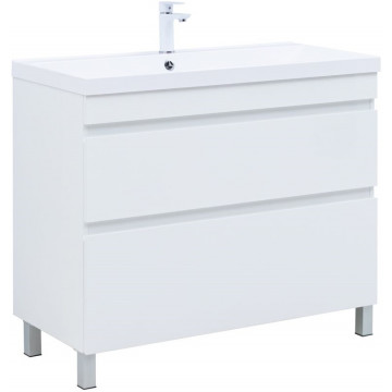 Тумба с раковиной Aquanet Нота new 344150/284116 100 белый глянец