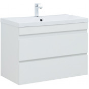 Тумба с раковиной Aquanet Нота new 335419/284114 90 белый глянец