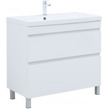 Тумба с раковиной Aquanet Нота new 344147/284114 90 белый глянец