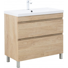 Тумба с раковиной Aquanet Нота new 344146/284114 90 дуб светлый