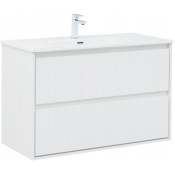 Тумба с раковиной Aquanet Милан 336370/254365 100 белый глянец