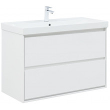 Тумба с раковиной Aquanet Милан 336370/333270 100 белый глянец