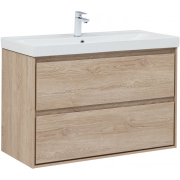 Тумба с раковиной Aquanet Милан 336385/333270 100 дуб светлый