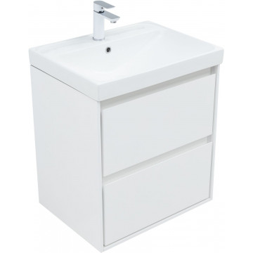 Тумба с раковиной Aquanet Милан 336367/333266 60 белый глянец