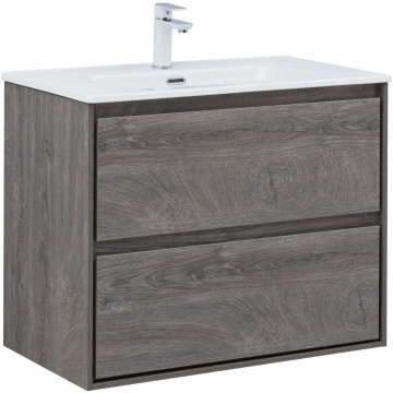 Тумба с раковиной Aquanet Милан 336374/254364 80 дуб рошелье