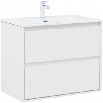 Тумба под раковину Aquanet Милан 336369 80 белый глянец