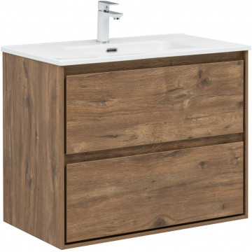 Тумба с раковиной Aquanet Милан 336379/254364 80 дуб рустикальный