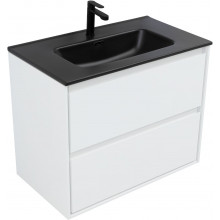 Тумба с раковиной Aquanet Милан 336369/329255 80 белый глянец