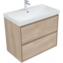 Тумба с раковиной Aquanet Милан 336384/333268 80 дуб светлый