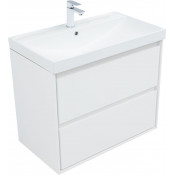 Тумба с раковиной Aquanet Милан 336369/333268 80 белый глянец