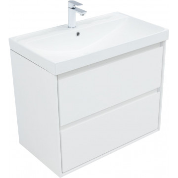 Тумба с раковиной Aquanet Милан 336369/333268 80 белый глянец