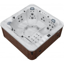 Мини-бассейн Радомир Март 1-30-0-0-0-360 230х230 с термочехлом и панелями, белый/коричневый