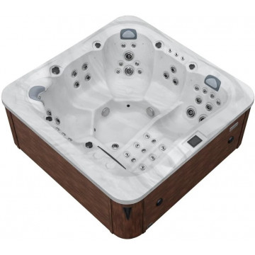 Мини-бассейн Радомир Март 1-30-0-0-0-360 230х230 с термочехлом и панелями, белый/коричневый