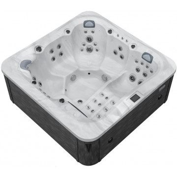 Мини-бассейн Радомир Март 1-30-0-0-9-360 230х230 с термочехлом и панелями, серый/коричневый