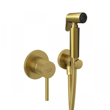 Гигиенический душ со смесителем Kludi Bozz 38998N076 золото брашированное