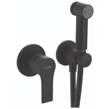 Гигиенический душ со смесителем Kludi Zenta SL 489983965 черный матовый