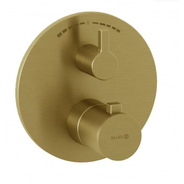 Смеситель для душа Kludi Nova Fonte Puristic 20810N015 с термостатом золото брашированное