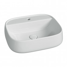 Раковина подвесная/накладная Ceramicanova Fonte с отверстием под смеситель 500x420x145 белый CN5051