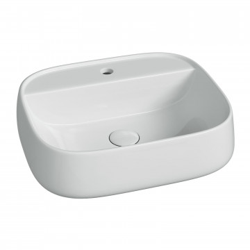 Раковина подвесная/накладная Ceramicanova Fonte с отверстием под смеситель 500x420x145 белый CN5051