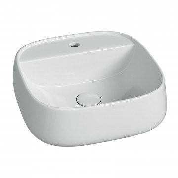 Раковина подвесная/накладная Ceramicanova Fonte  с отверстием под смеситель 420x420x145 белый CN5052