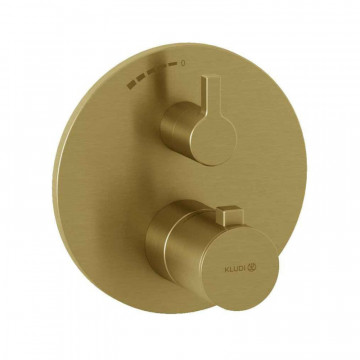 Смеситель для душа Kludi Nova Fonte Puristic 20885N015 с термостатом золото брашированное