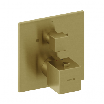 Смеситель для душа Kludi Decus 54810N075 с термостатом золото брашированное