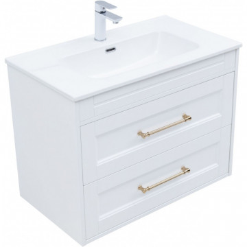 Тумба под раковину Aquanet Бостон New 347182 80 белый сатин