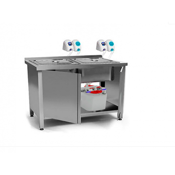 Мойка для эндоскопов 2 секции, 2 насоса для эндоскопов,1600х700х850 мм Полуавтомат, 24045