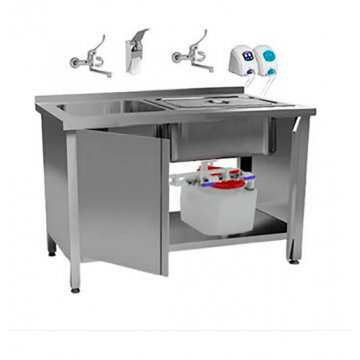 Мойка для эндоскопов 2 секции с насосом для полуавтоматической работы, 1500х700х850 мм, 23026