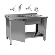 Мойка для эндоскопов 2 секции в комплекте насос, дозатор, два смесителя и крышкой для мойки, 17479