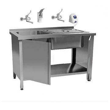 Мойка для эндоскопов 2 секции в комплекте насос, дозатор, два смесителя и крышкой для мойки, 17479