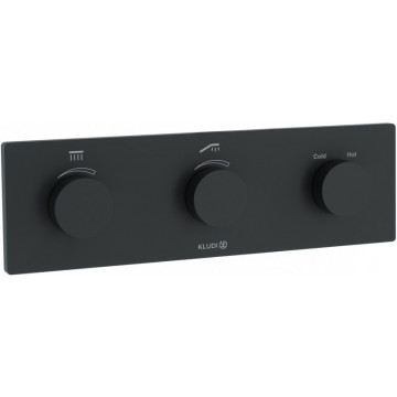 Смеситель для душа Kludi PushTronic 3830039-00 электронный с термостатом черный матовый