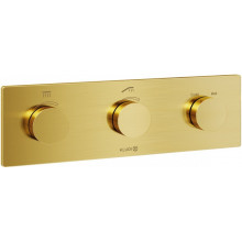 Смеситель для душа Kludi PushTronic 38300N0-00 электронный с термостатом золото брашированное