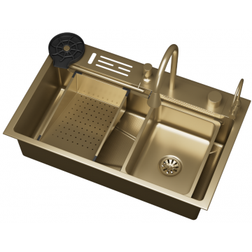 Мойка кухонная многофункциональная DQ DKS754607 матовое золото
