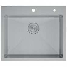 Кухонная мойка D&K DKS604504 с сифоном, корзиной, дозатором сатин