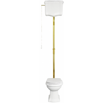 Унитаз с высоким бачком Kerasan Retro 101001/754591/108001/757391 белый/золото