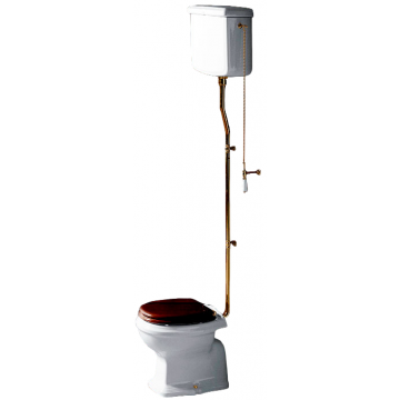 Унитаз с высоким бачком Simas Arcade AR801bi/AR802bi/R01oro белый/золото