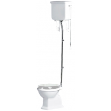 Унитаз с высоким бачком Simas Lante LA02bi/LA06bi/R01cr белый/хром