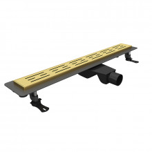 Душевой лоток RGW Drain Leo-30Gb 60213060-06 с решеткой золото брашированное