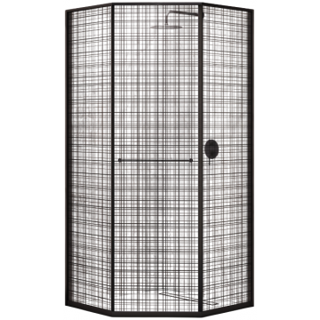 Душевой уголок RGW Stilvoll SV-82B 33328200-244L 100x100 L черный/прозрачное с рисунком