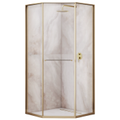 Душевой уголок RGW Stilvoll SV-82Gb 33328282-16L 80x80 L золото браш/прозрачное