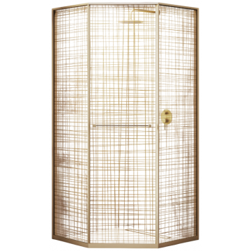 Душевой уголок RGW Stilvoll SV-82Gb 33328282-266L 80x120 L золото браш/прозрачное с рисунком