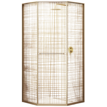 Душевой уголок RGW Stilvoll SV-82Gb 33328299-266L 90x90 L золото браш/прозрачное с рисунком