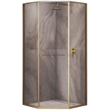 Душевой уголок RGW Stilvoll SV-82Gb 33328299-36L 90x90 L золото браш/тонированное