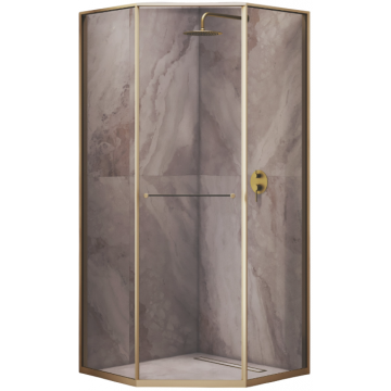 Душевой уголок RGW Stilvoll SV-82Gb 33328299-36L 90x90 L золото браш/тонированное