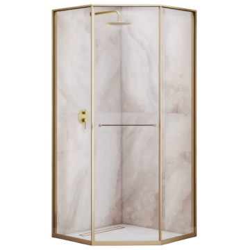 Душевой уголок RGW Stilvoll SV-82Gb 33328299-16R 90x90 R золото браш/прозрачное