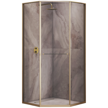 Душевой уголок RGW Stilvoll SV-82Gb 33328299-36R 90x90 R золото браш/тонированное